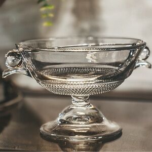 Crystal Clear Glass Pedestal Bowl